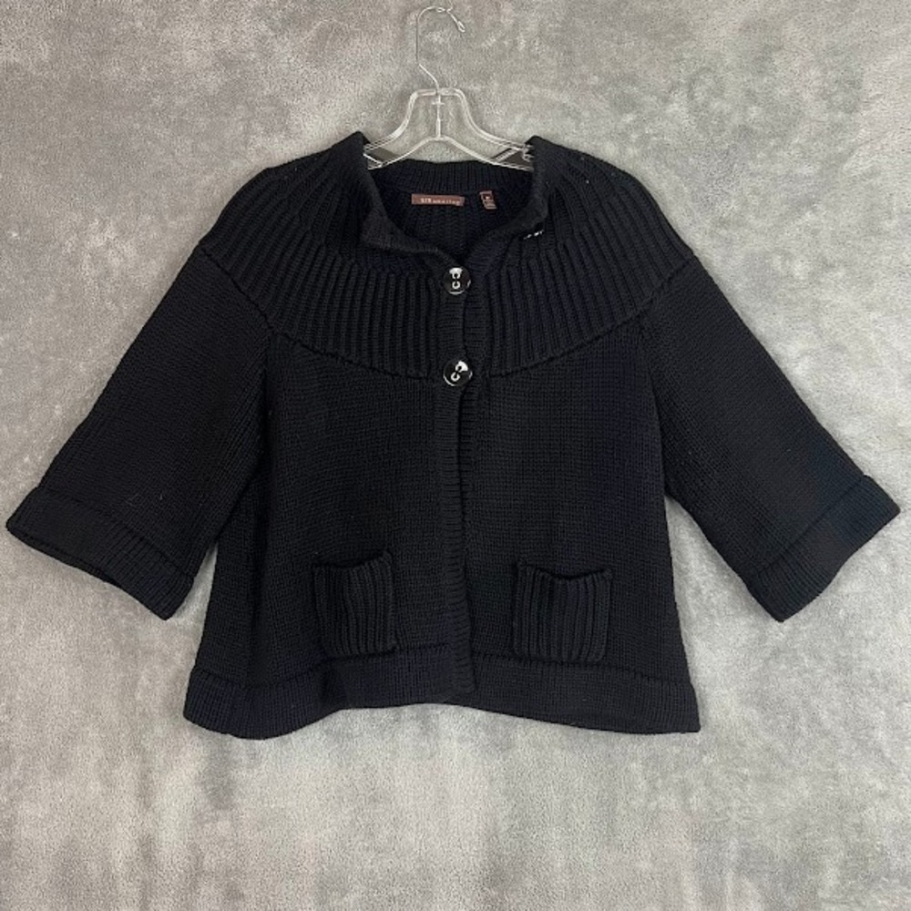 Vintage Y2K Cropped Cardigan Sweater Womens M Retro Twee Preppy Academia